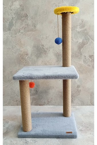 Catoys Oturaklı Oyuncaklı Katlı 60 cm Kedi Tırmalama Tahtası