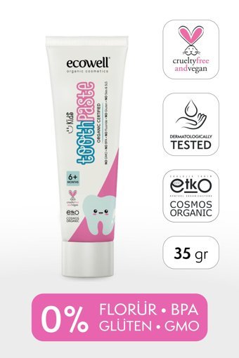 Ecowell Vegan Karadutlu Organik Florürsüz Diş Macunu 35 gr
