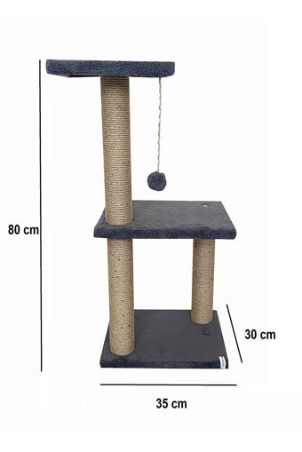 Nursoft Oturaklı Oyuncaklı Katlı 80 cm Kedi Tırmalama Tahtası