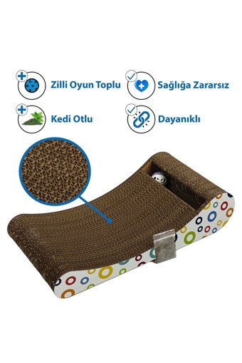 Herniks Oyuncaklı Kedi Otlu 44 cm Kedi Tırmalama Paspası
