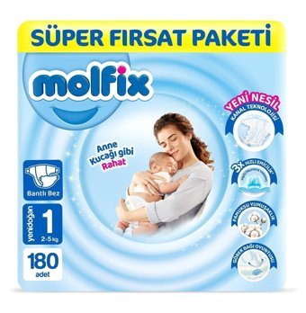 Molfix Yenidoğan Cırtlı Bebek Bezi 180 Adet