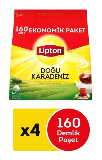 Lipton Doğu Karadeniz Siyah Demlik Poşet Çay 4x160 Adet