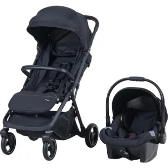 Prego Baby Smart Fold 2026T Katlanabilir Tek Elle Kapanan 360 Derece Dönen Tam Yatar Kabin Tipi Travel Sistem Bebek Arabası Siyah