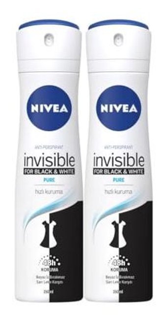 Nivea Pure Pudralı Ter Önleyici Antiperspirant Sprey Kadın Deodorant 2x150 ml