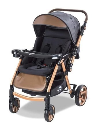 Baby Care BC-55 Maxi Pro Çift Yönlü Katlanabilir 360 Derece Dönen Tam Yatar Kabin Tipi Puset Bebek Arabası Gri