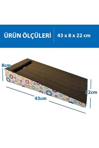 Herniks Oyuncaklı Kedi Otlu 43 cm Kedi Tırmalama Rampası