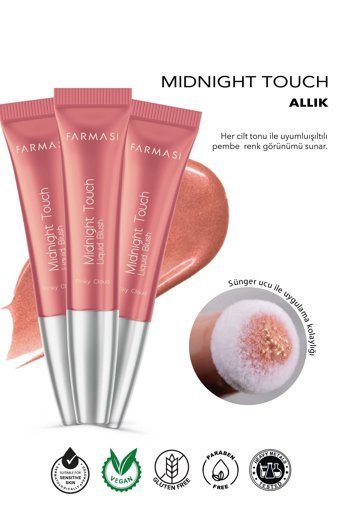 Farmasi 3'lü Midnight Touch Pinky Cloud Işıltılı Likit Allık
