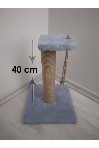 Ay Pati Oturaklı Oyuncaklı 40 cm Kedi Tırmalama Tahtası