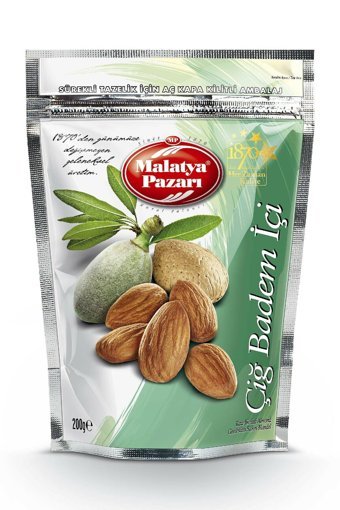 Malatya Pazarı Tuzsuz Çiğ Tane Badem İçi 200 gr