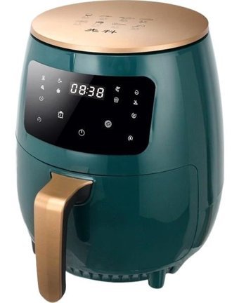 Lebeigo Airfryer 5 lt Tek Hazneli Led Ekranlı Yağsız Sıcak Hava Fritözü Açık Yeşil