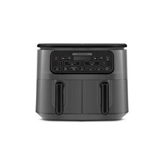 Karaca Air Pro Cook XXXL Airfryer 8 lt İki Hazneli Izgara Yapan Led Ekranlı Sıcak Hava Fritözü Space Gray