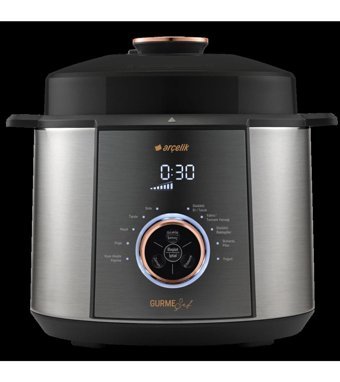 Arçelik MC 6056 Airfryer 5.5 lt Tek Hazneli Led Ekranlı Sıcak Hava Fritözü Gri