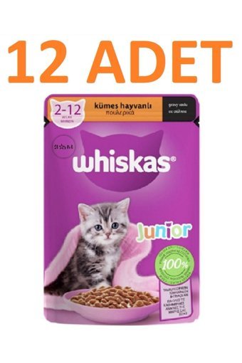 Whiskas Kümes Hayvanı Yavru Yaş Kedi Maması 12x85 gr