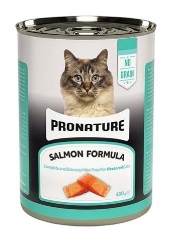 Pronature Kısırlaştırılmış Somonlu Ezme Yetişkin Yaş Kedi Maması 400 gr