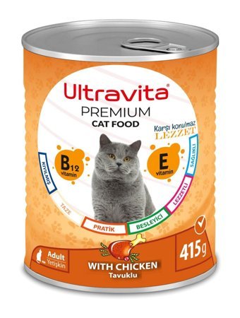 Ultravita Premium Tavuk Yetişkin Yaş Kedi Maması 415 gr