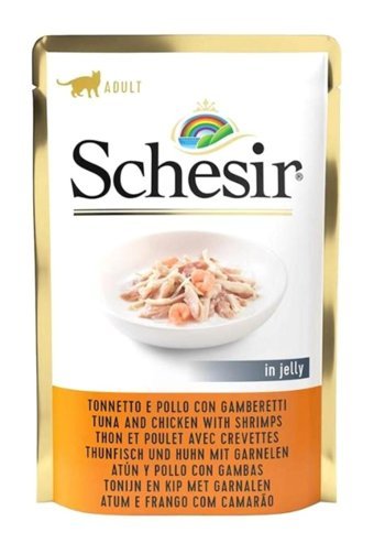 Schesir Karides Tavuk Jöleli Yetişkin Yaş Kedi Maması 85 gr