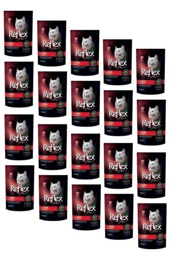 Reflex Plus Kuzu Eti Soslu Yetişkin Yaş Kedi Maması 20x100 gr