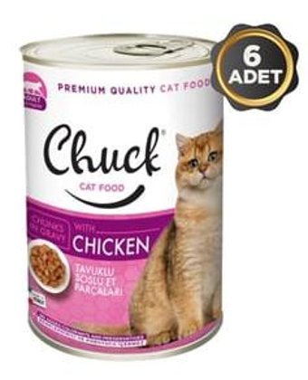 Chuck Tavuk Parça Etli Soslu Yetişkin Yaş Kedi Maması 6x415 gr