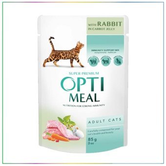 Optimeal Tavşan Jöleli Yetişkin Yaş Kedi Maması 85 gr