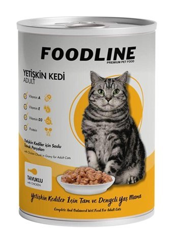 Foodline Tavuk Soslu Yetişkin Yaş Kedi Maması 400 gr