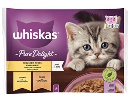 Whiskas Pure Delight Hindi Eti Jöleli Yavru Yaş Kedi Maması 4x85 gr