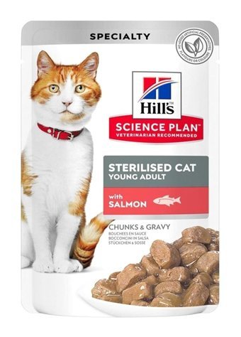 Hill's Kısırlaştırılmış Somonlu Soslu Yetişkin Yaş Kedi Maması 12x85 gr
