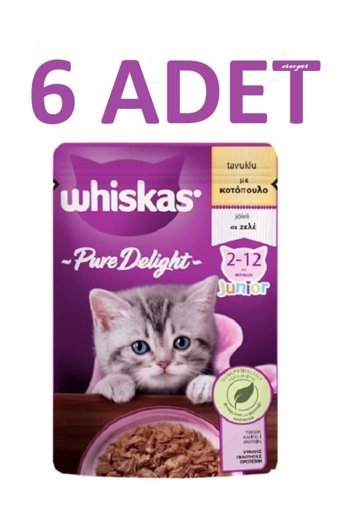 Whiskas Pure Delight Tavuk Yavru Yaş Kedi Maması 6x85 gr