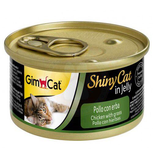 Gimcat Shinycat Çimen Tavuk Jöleli Yetişkin Yaş Kedi Maması 70 gr