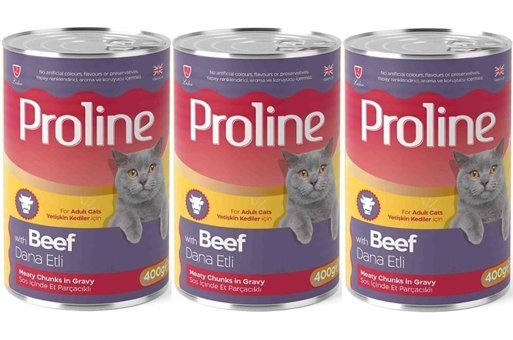 Pro Line Dana Eti Yetişkin Yaş Kedi Maması 3x400 gr