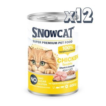 Snow Cat Super Premium Tavuk Parça Etli Yetişkin Yaş Kedi Maması 12x400 gr