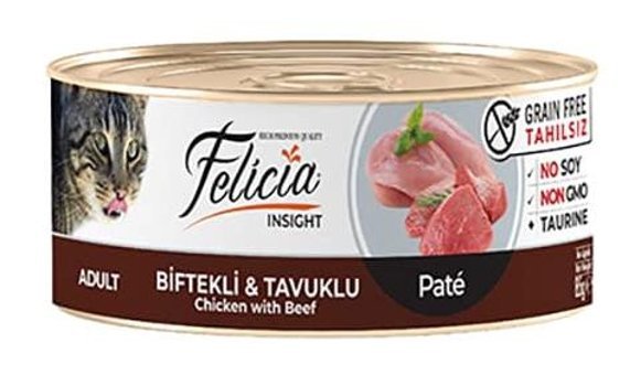 Felicia Insight Biftek Tavuk Ezme Yetişkin Yaş Kedi Maması 6x85 gr