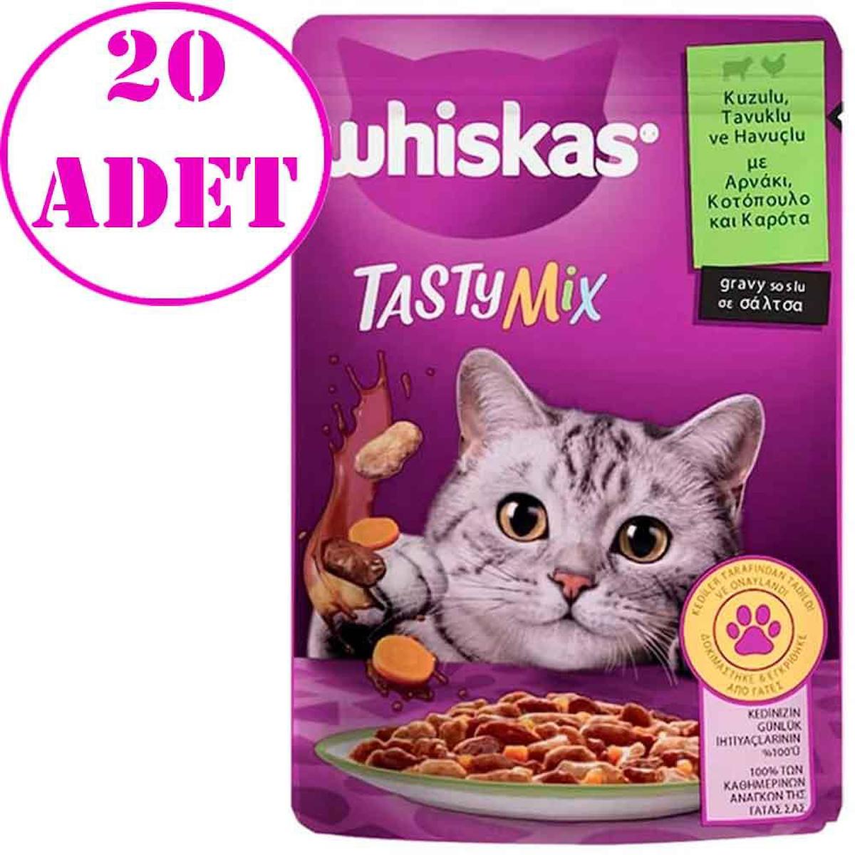 Whiskas Tasty Mix Kuzu Eti Yetişkin Yaş Kedi Maması 20x85 gr