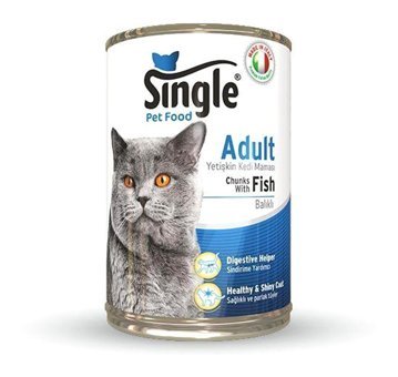 Single Balık Yetişkin Yaş Kedi Maması 415 gr