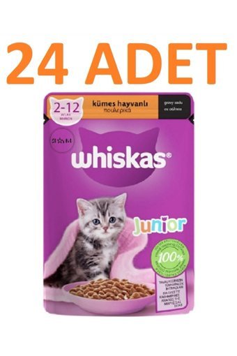 Whiskas Junior Kümes Hayvanı Yavru Yaş Kedi Maması 24x85 gr