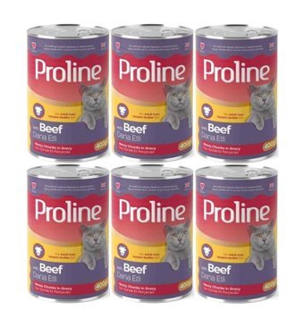 Pro Line Dana Eti Soslu Yetişkin Yaş Kedi Maması 6x400 gr