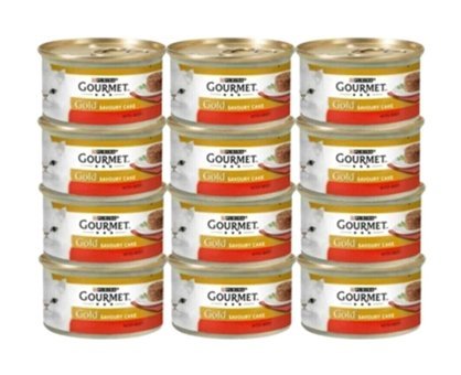 Purina Gold Savoury Cake Sığır Eti Yetişkin Yaş Kedi Maması 12x85 gr