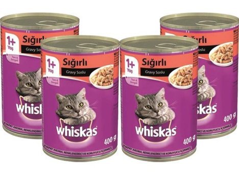 Whiskas Sığır Eti Soslu Yetişkin Yaş Kedi Maması 4x400 gr