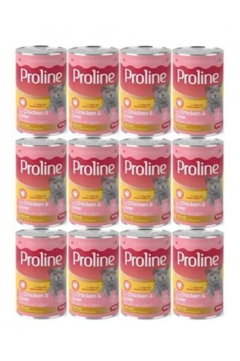Pro Line Ciğer Tavuk Yetişkin Yaş Kedi Maması 12x395 gr