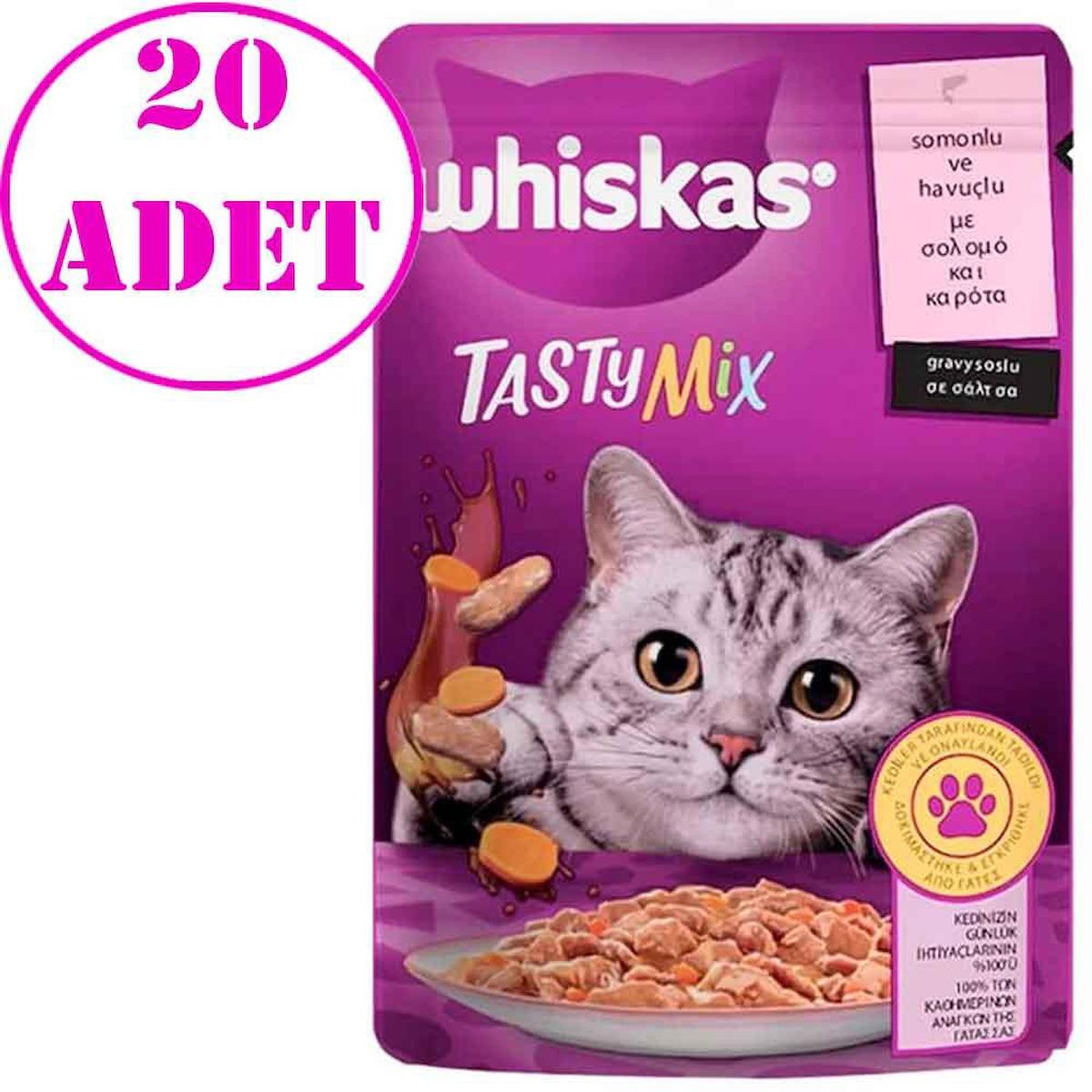 Whiskas Tasty Mix Somonlu Yetişkin Yaş Kedi Maması 20x85 gr