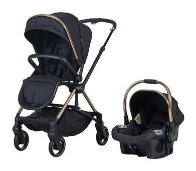 Prego Mios 2066 Çift Yönlü Katlanabilir Tek Elle Kapanan Travel Sistem Bebek Arabası Siyah