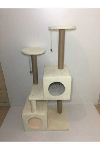 Cat Oturaklı Oyuncaklı Katlı 130 cm Kedi Tırmalama Evi