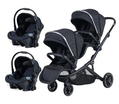 Prego Ibiza Plus Çift Yönlü Katlanabilir Tek Elle Kapanan Travel Sistem Bebek Arabası Siyah