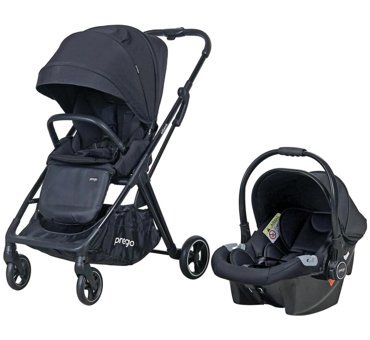 Prego Ottava Çift Yönlü Katlanabilir 360 Derece Dönen Travel Sistem Bebek Arabası Siyah