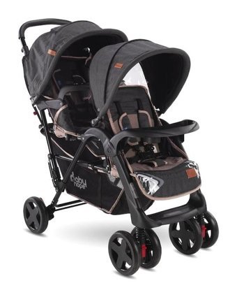 Babyhope P 738 Katlanabilir 360 Derece Dönen Tam Yatar Puset Bebek Arabası Kahverengi