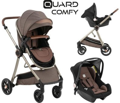 Quard Comfy Katlanabilir Tek Elle Kapanan Tam Yatar Travel Sistem Bebek Arabası