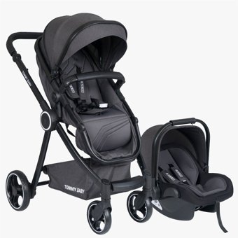 Tommybaby Çift Yönlü Katlanabilir Tek Elle Kapanan 360 Derece Dönen Tam Yatar Travel Sistem Kabin Tipi Bebek Arabası