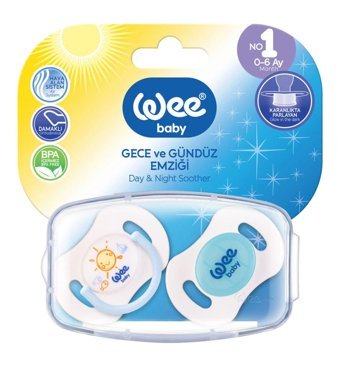 Wee Baby Day&Night Soother 0-6 Ay Fosforlu Ortodontik Yenidoğan Kiraz Uçlu Damaklı Silikon Emzik Çok Renkli