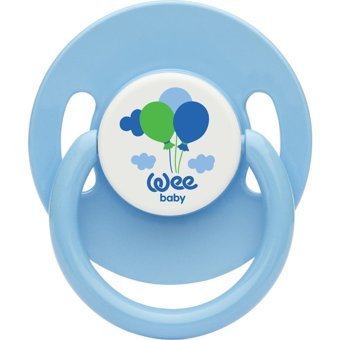 Wee Baby 6-12 Ay Delikli Ortodontik Kiraz Uçlu Damaklı Silikon Emzik Mavi