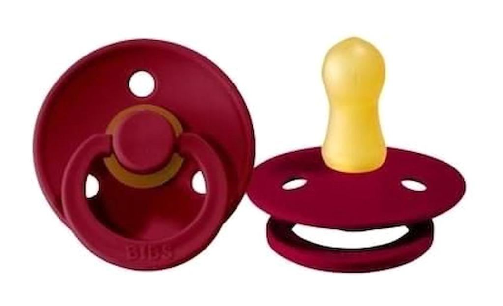 Bibs Colour 0-6 Ay Delikli Ortodontik Yenidoğan Kiraz Uçlu Damaklı Kauçuk Emzik Bordo