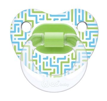 Wee Baby Wee-837 6-18 Ay Ortodontik Kiraz Uçlu Damaklı Silikon Emzik Yeşil